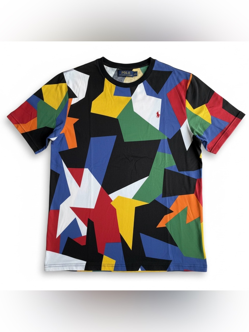 Polo Ralph Lauren Boys Multicolor Geometric Logo T-Shirt XL 18-20 NWT NEW